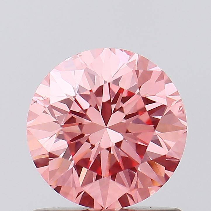 0.92 Ct. Fancy Vivid Pink Round Lab Grown Diamond