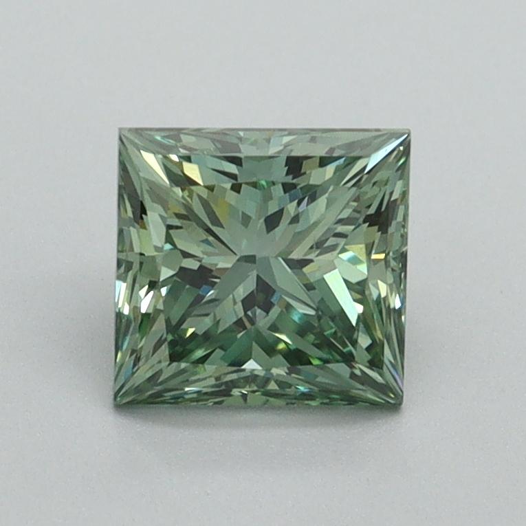 1.14 Ct. Fancy Vivid Green Princess Lab Grown Diamond