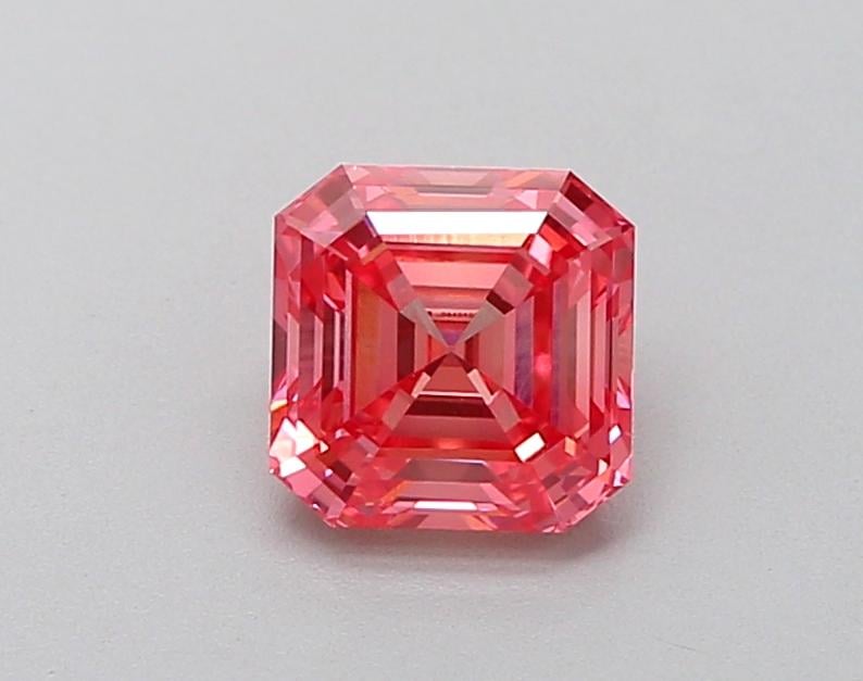 1.07 Ct. Fancy Vivid Pink Asscher Lab Grown Diamond