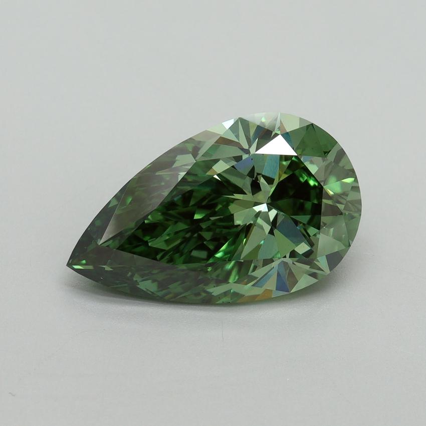 4.10 Ct. Fancy Vivid Green Pear Lab Grown Diamond