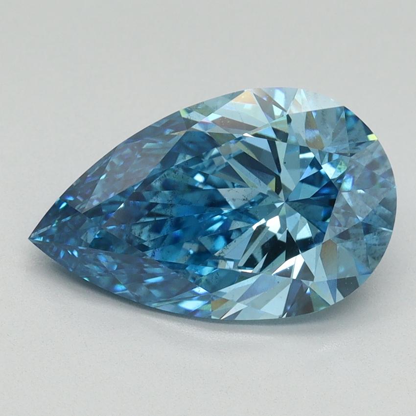 3.06 Ct. Fancy Vivid Blue Pear Lab Grown Diamond
