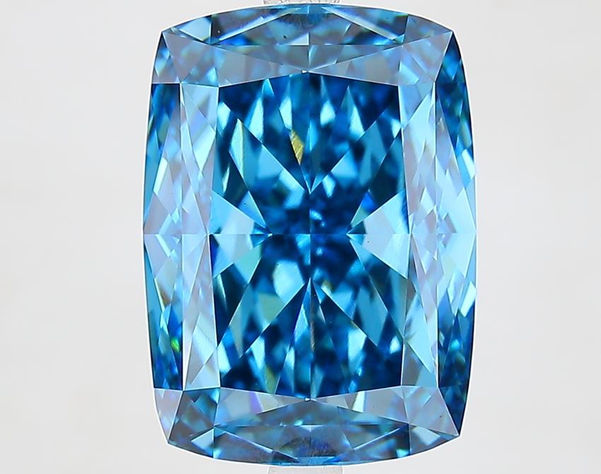 7.59 Ct. Fancy Vivid Blue Cushion Lab Grown Diamond