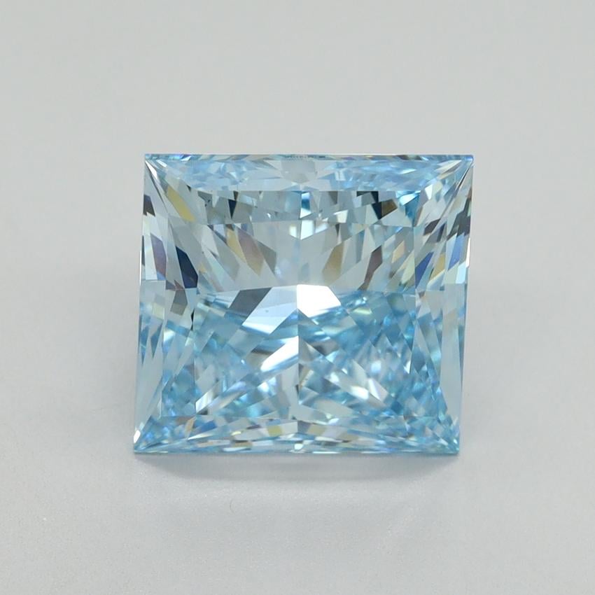 4.01 Ct. Fancy Vivid Blue Princess Lab Grown Diamond