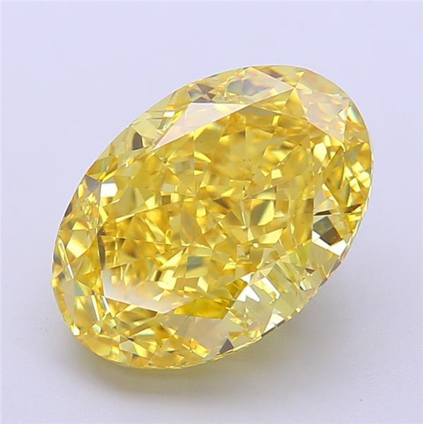 5.59 Ct. Fancy Vivid  Yellow Oval Lab Grown Diamond