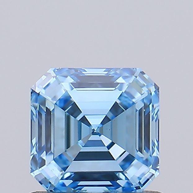 0.79 Ct. Fancy Vivid  Blue Asscher Lab Grown Diamond