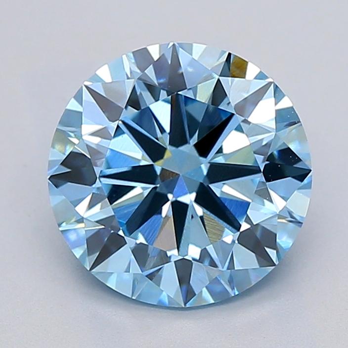 3.01 Ct. Fancy Vivid  Blue Round Lab Grown Diamond