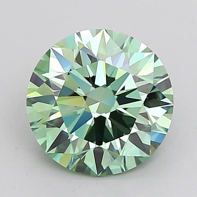 2.49 Ct. Fancy Vivid Green Round Lab Grown Diamond