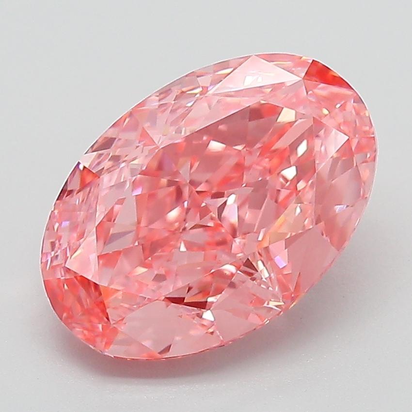 3.09 Ct. Fancy Pink Oval Lab Grown Diamond