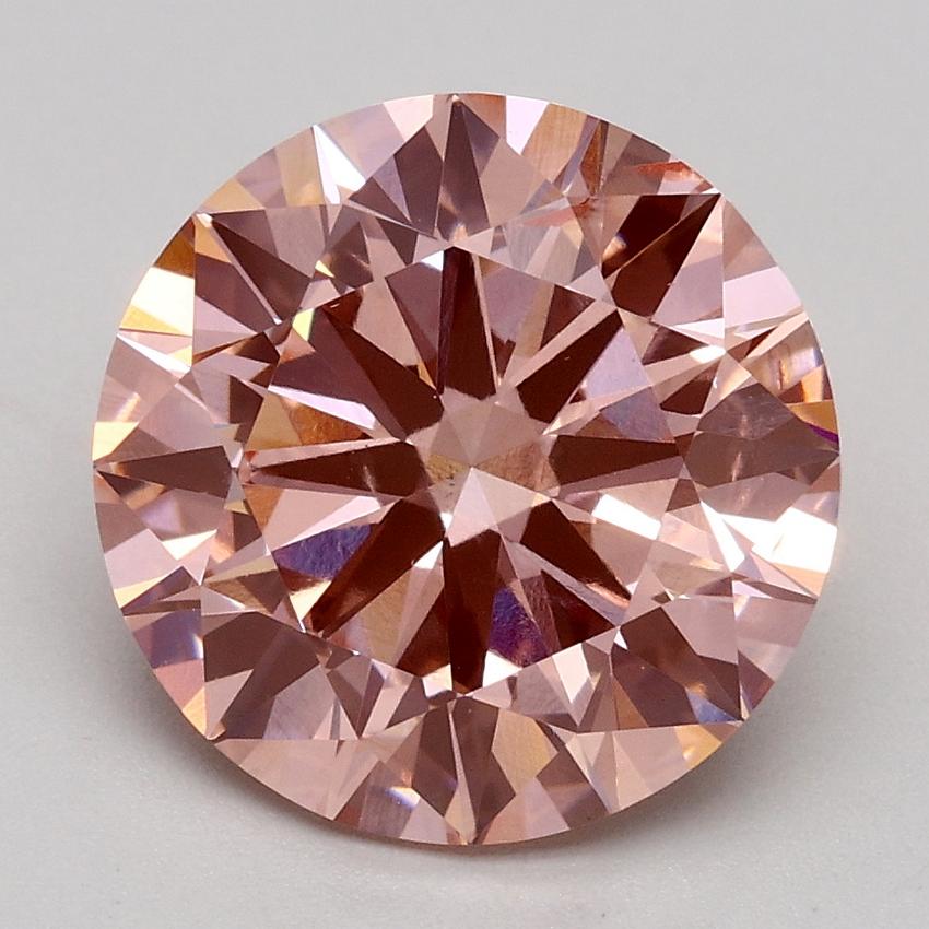 3.04 Ct. Fancy Intense Pink Round Lab Grown Diamond