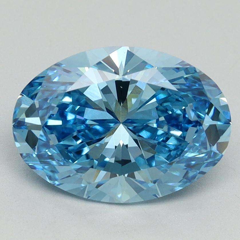 2.20 Ct. Fancy Vivid Blue Oval Lab Grown Diamond