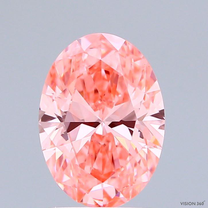 1.59 Ct. Fancy Vivid Pink Oval Lab Grown Diamond
