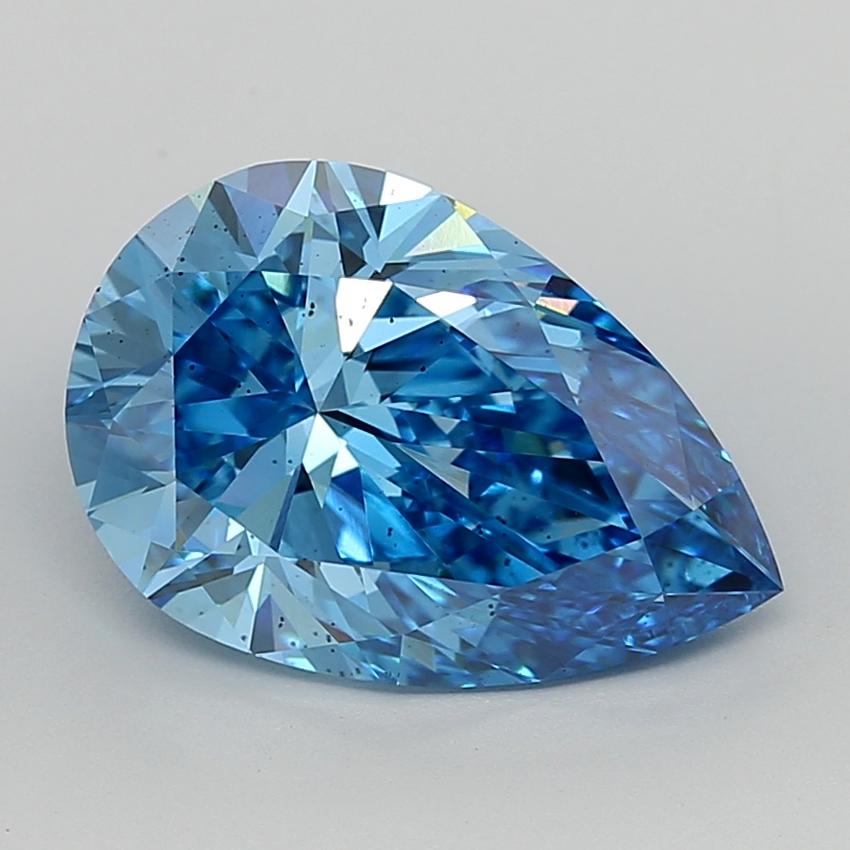 5.02 Ct. Fancy Vivid  Blue Pear Lab Grown Diamond