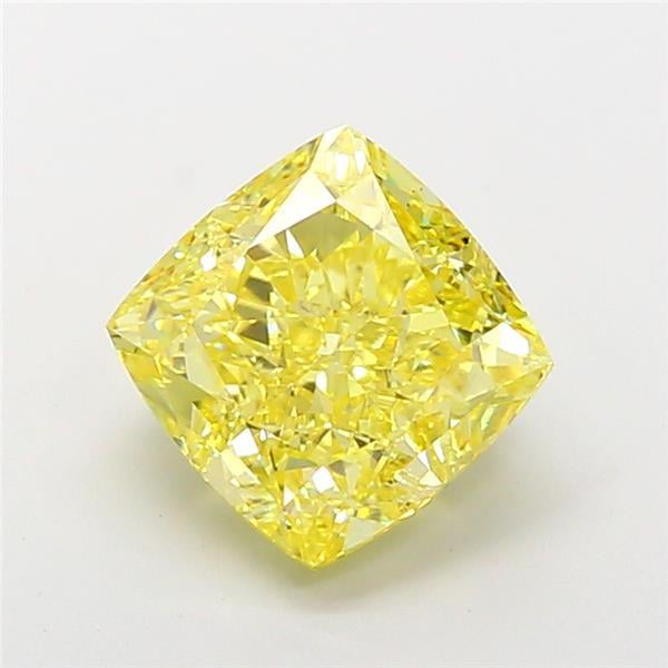 4.52 Ct. Fancy Intense Yellow Cushion Lab Grown Diamond