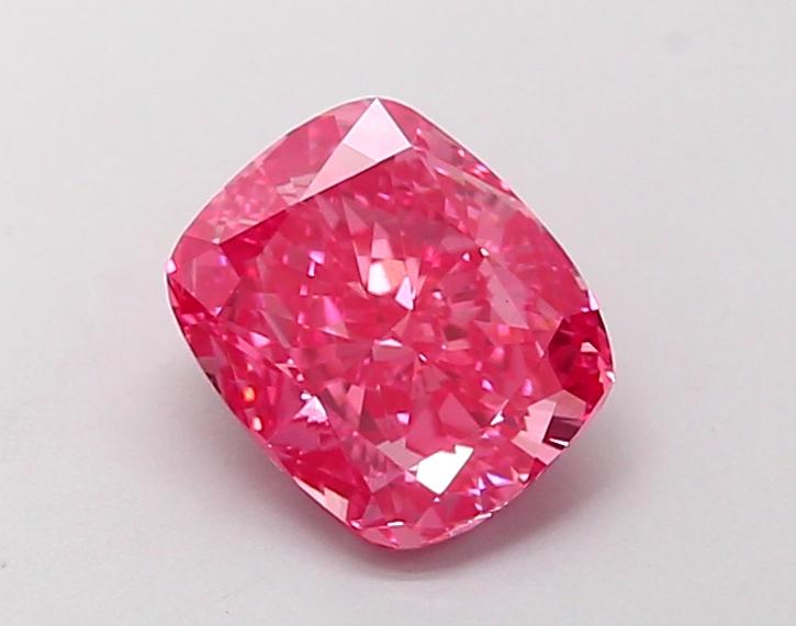 1.22 Ct. Fancy Vivid  Pink Cushion Lab Grown Diamond