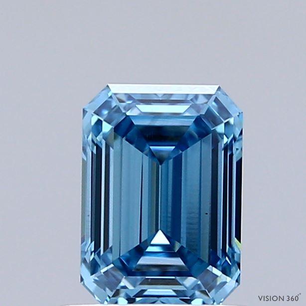 1.02 Ct. Fancy Vivid Blue Emerald Lab Grown Diamond