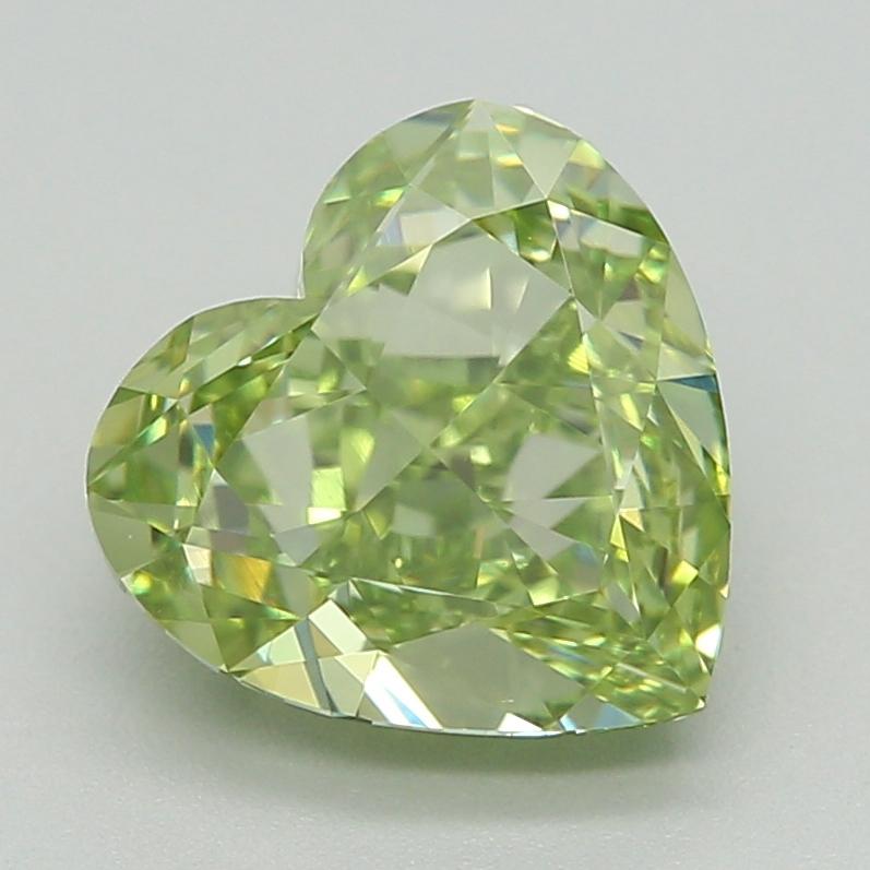 1.51 Ct. Fancy Vivid  Green Heart Lab Grown Diamond