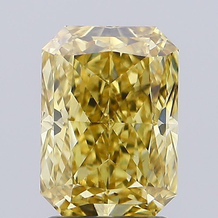 1.82 Ct. Fancy Vivid Brownish Yellow Radiant Lab Grown Diamond