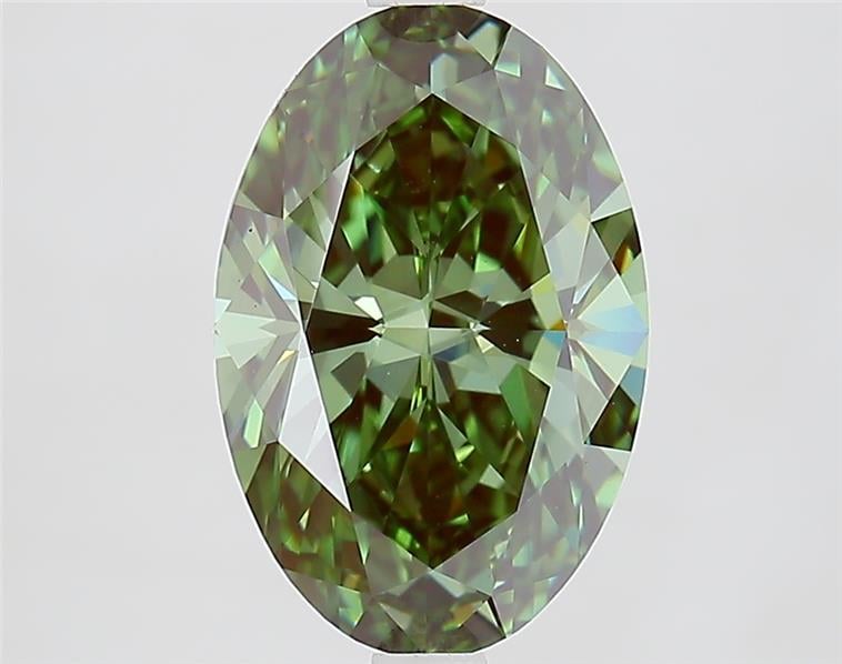 2.93 Ct. Fancy Vivid  Green Oval Lab Grown Diamond