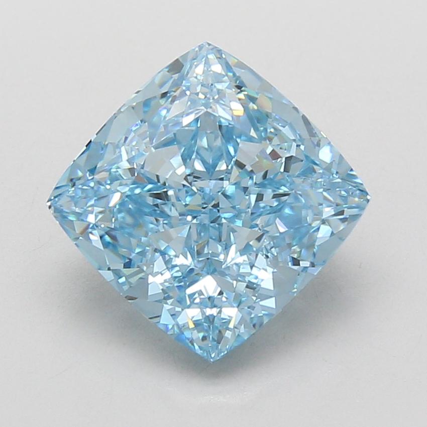 5.10 Ct. Fancy Vivid Blue Cushion Lab Grown Diamond