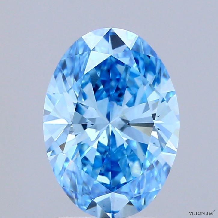 2.00 Ct. Fancy Vivid Blue Oval Lab Grown Diamond