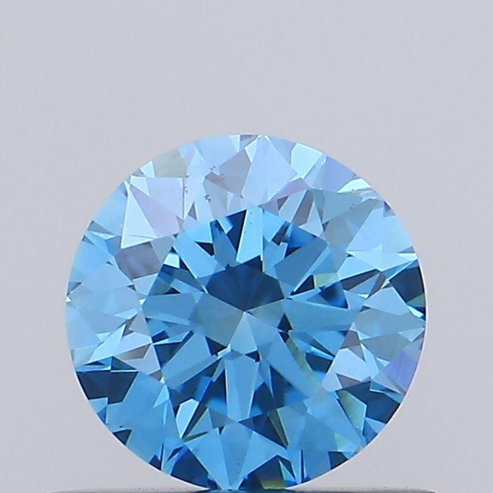 0.63 Ct. Fancy Vivid Blue Round Lab Grown Diamond