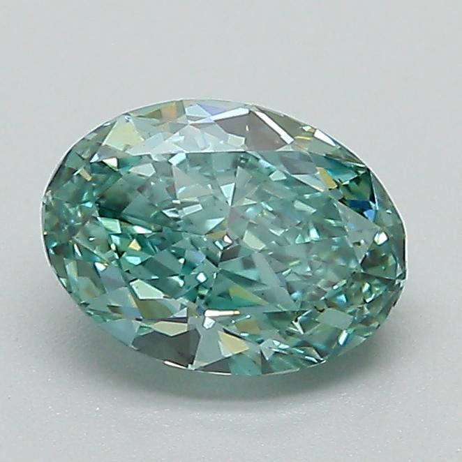 1.13 Ct. Fancy Vivid Green Oval Lab Grown Diamond