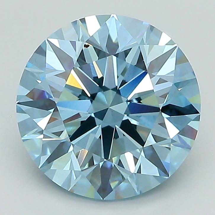 2.59 Ct. Fancy Vivid Blue Round Lab Grown Diamond