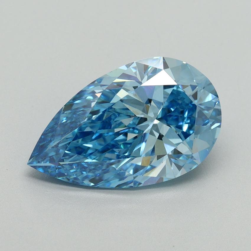 3.53 Ct. Fancy Vivid Blue Pear Lab Grown Diamond