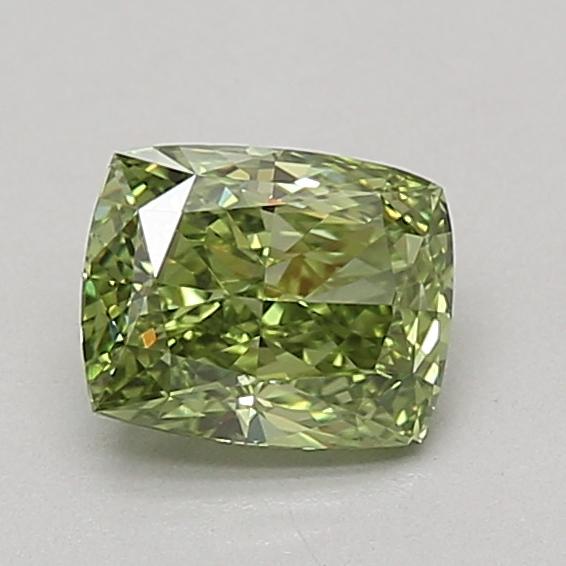 1.01 Ct. Fancy Vivid Green Cushion Lab Grown Diamond