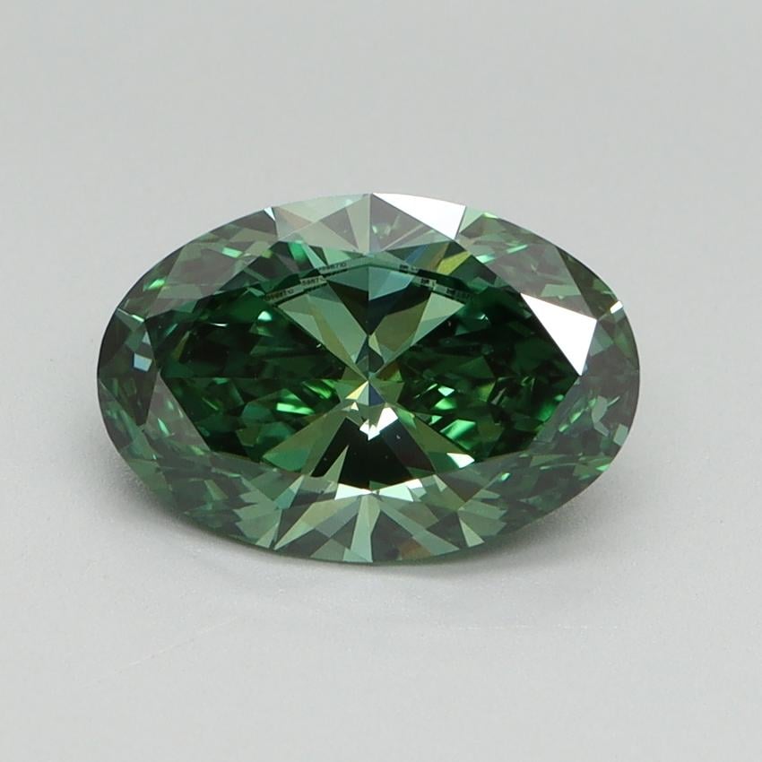 1.54 Ct. Fancy Vivid Green Oval Lab Grown Diamond