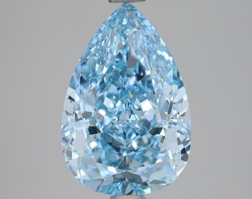 3.03 Ct. Fancy Vivid Blue Pear Lab Grown Diamond