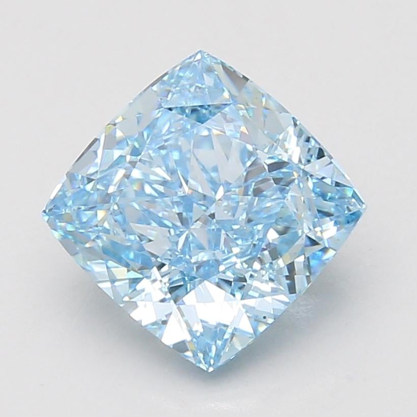 4.07 Ct. Fancy Vivid Blue Cushion Lab Grown Diamond