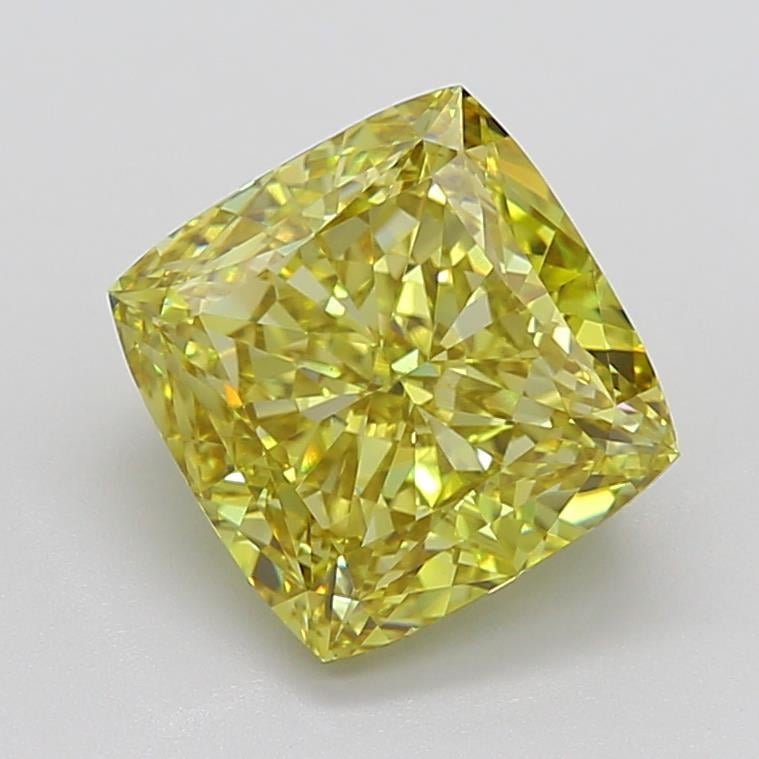 6.06 Ct. Fancy Intense Yellow Cushion Lab Grown Diamond