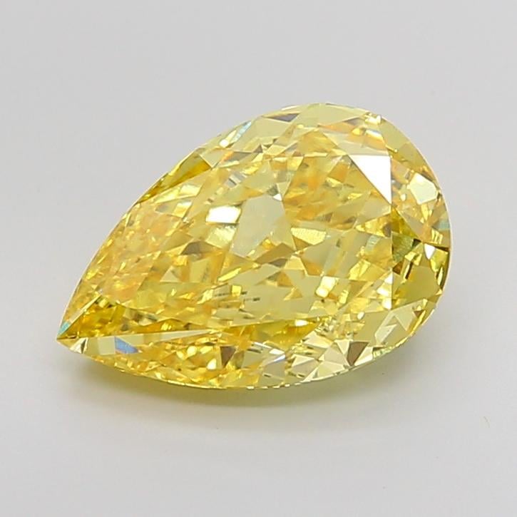4.82 Ct. Fancy Vivid Yellow Pear Lab Grown Diamond