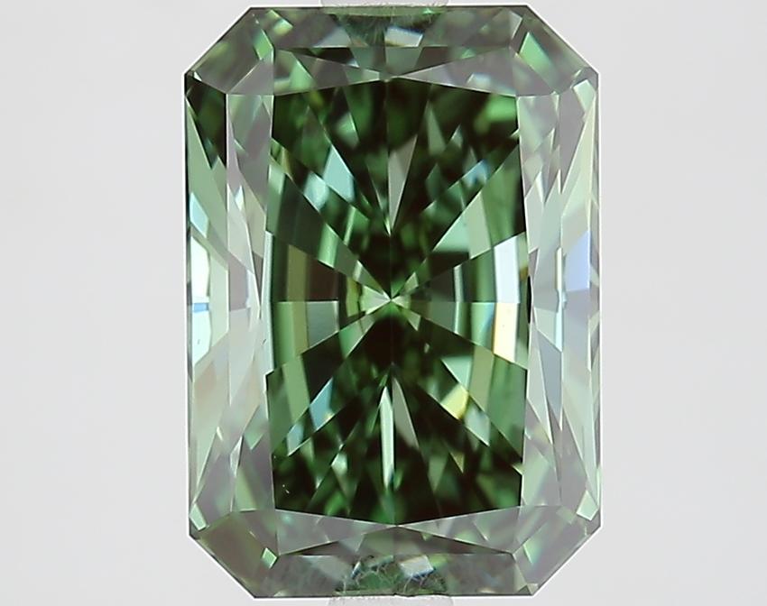 3.08 Ct. Fancy Vivid Green Radiant Lab Grown Diamond