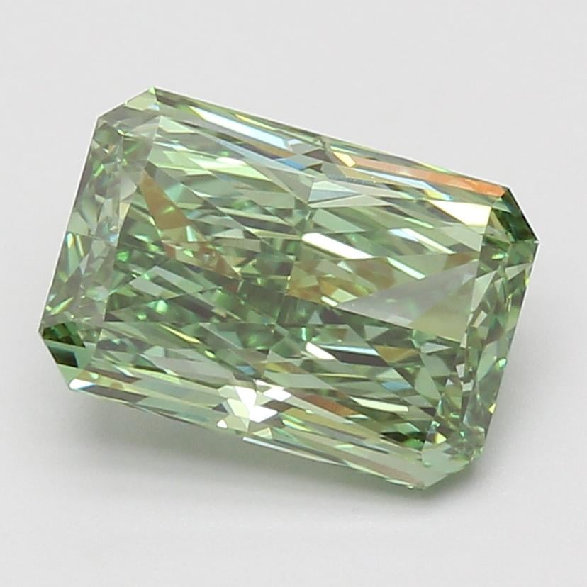 4.09 Ct. Fancy Vivid Green Radiant Lab Grown Diamond