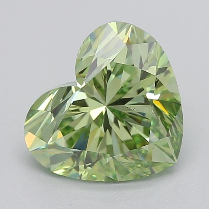 1.05 Ct. Fancy Vivid  Green Heart Lab Grown Diamond