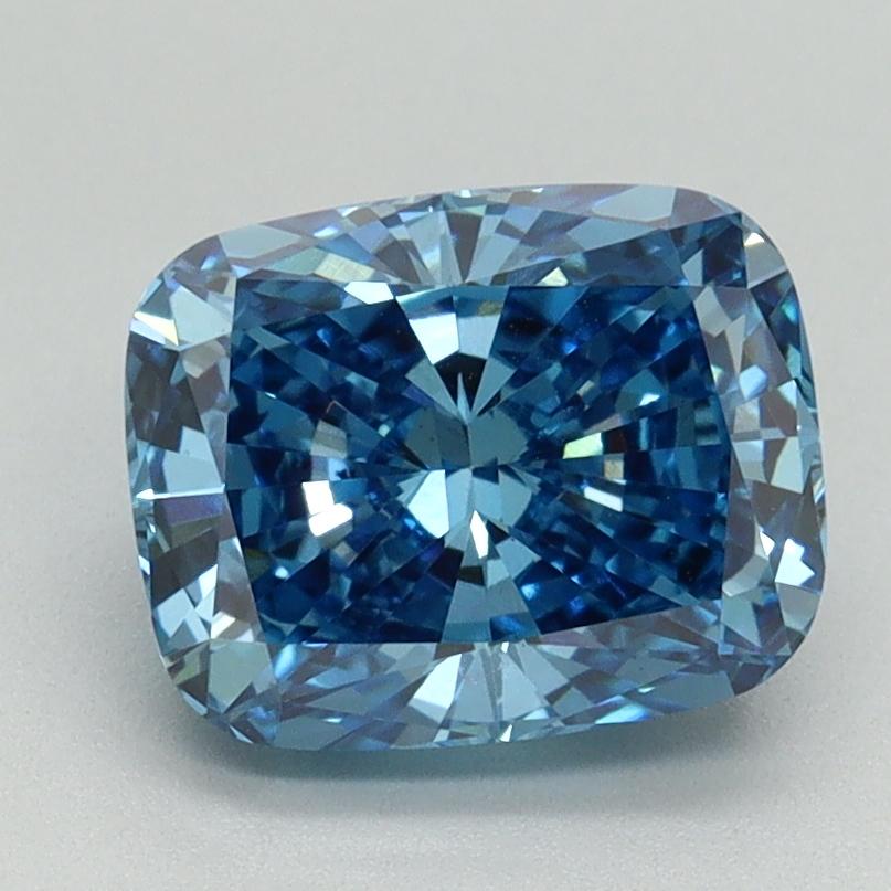 2.04 Ct. Fancy Vivid Blue Cushion Lab Grown Diamond