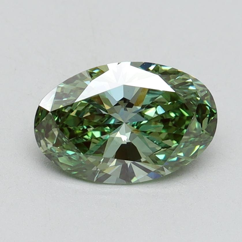 1.01 Ct. Fancy Vivid Green Oval Lab Grown Diamond