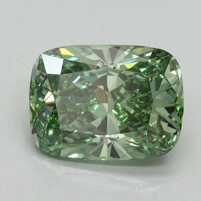1.02 Ct. Fancy Vivid Pacific Green Cushion Lab Grown Diamond
