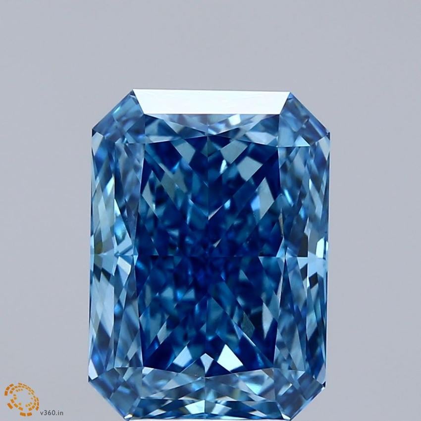 5.12 Ct. Fancy Vivid Blue Radiant Lab Grown Diamond
