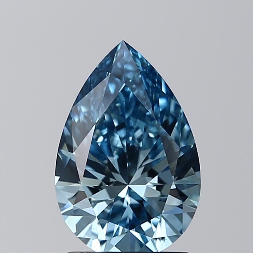 1.51 Ct. Fancy Vivid Blue Pear Lab Grown Diamond