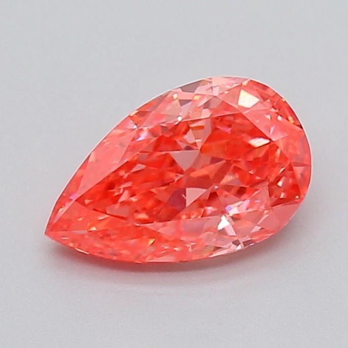 1.17 Ct. Fancy Vivid Orangy Pink Pear Lab Grown Diamond