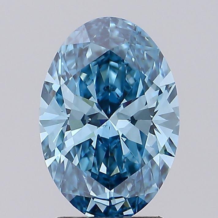 2.16 Ct. Fancy Vivid Blue Oval Lab Grown Diamond
