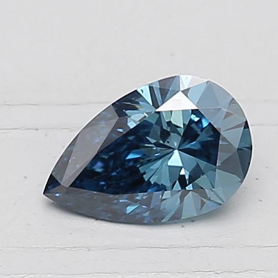 0.6 Ct. Fancy Vivid Blue Pear Lab Created Diamond