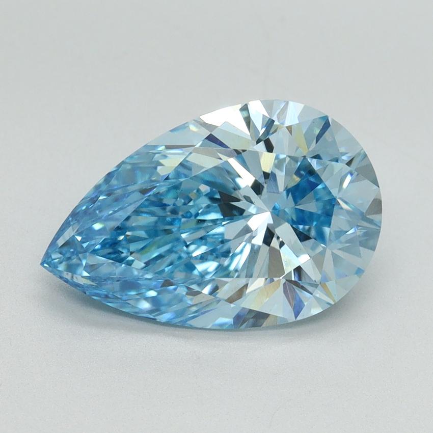 3.27 Ct. Fancy Vivid Blue Pear Lab Grown Diamond