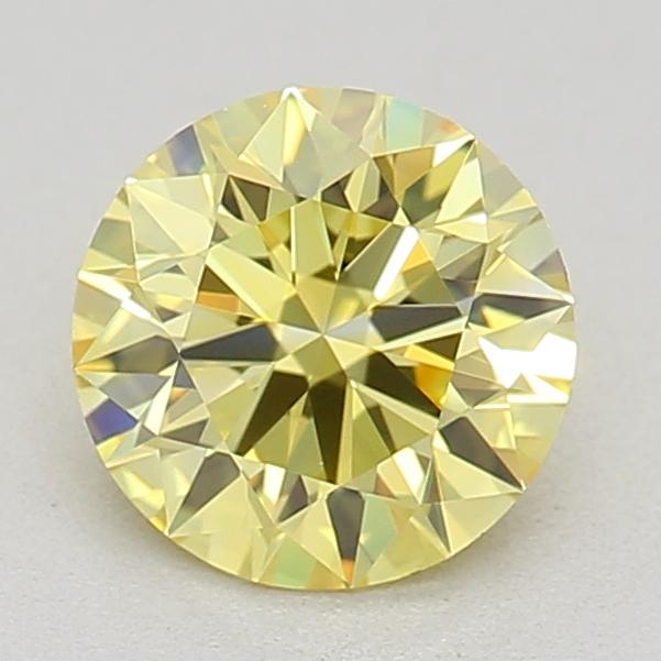 0.52 Ct. Fancy Vivid Yellow Round Lab Grown Diamond