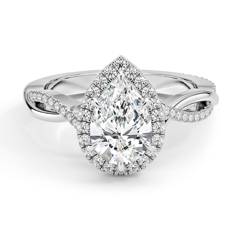 Custom Twisted Halo Diamond Ring