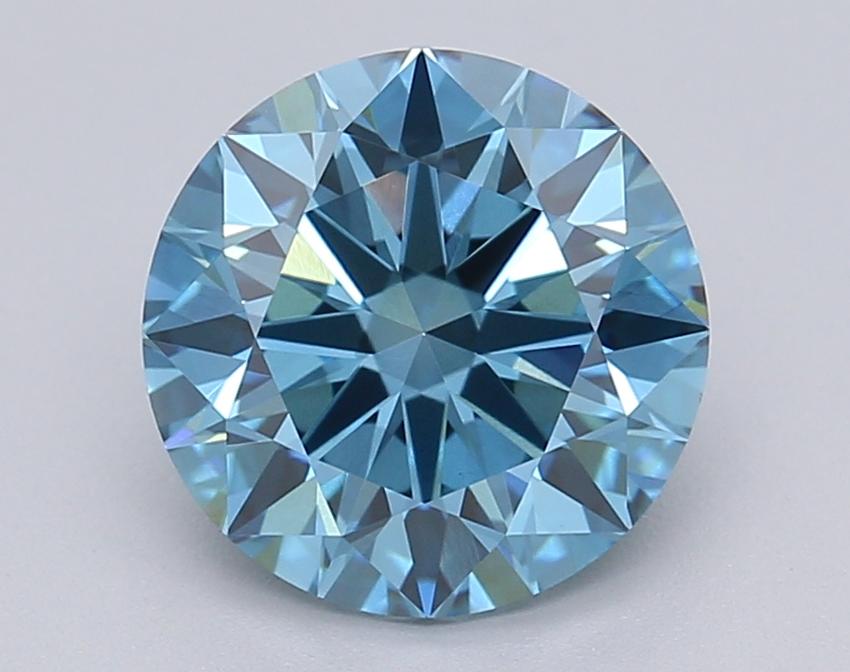 2.02 Ct. Fancy Vivid Blue Round Lab Grown Diamond