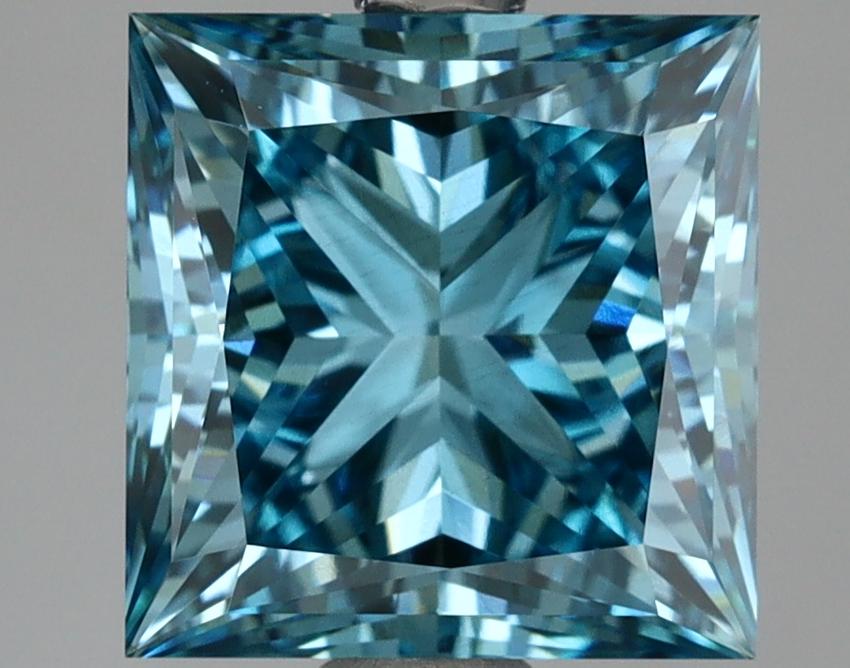 3.52 Ct. Fancy Vivid Blue Princess Lab Grown Diamond